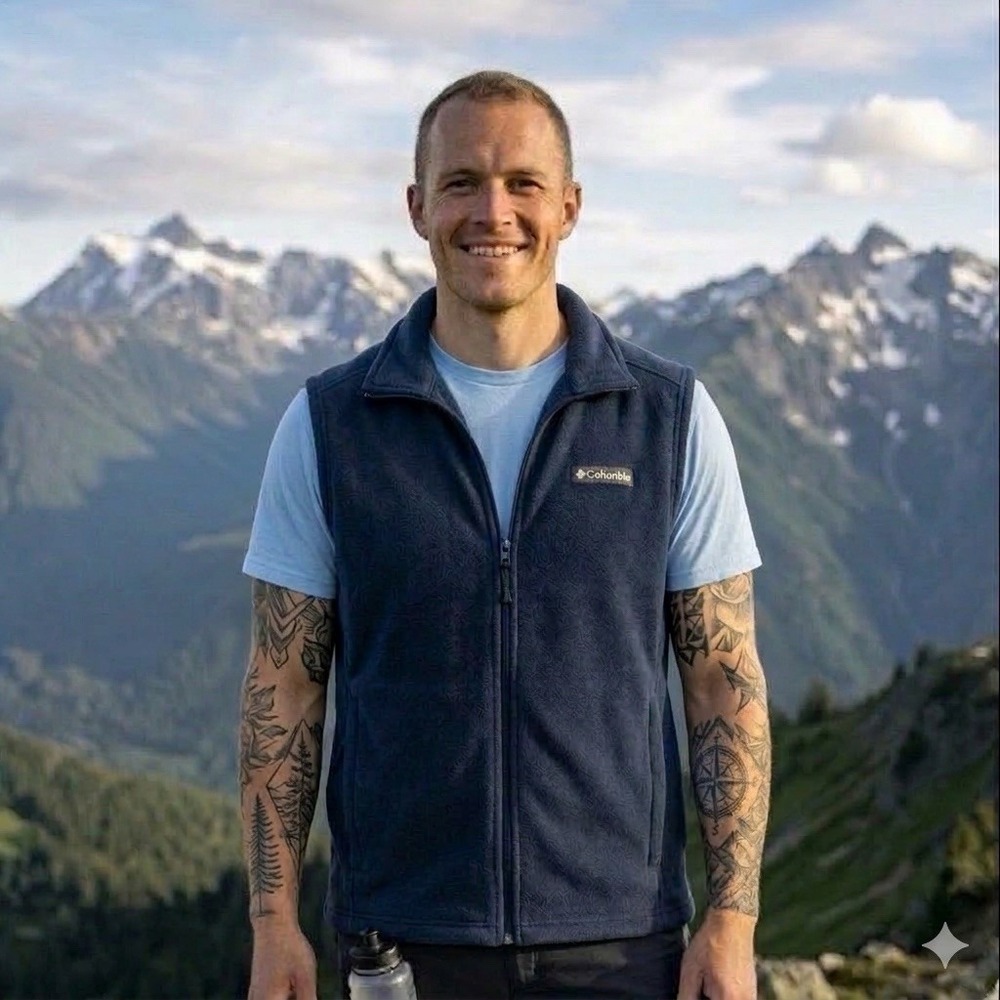 Columbia Men's Steens Mountain Fleece Vest, Navy, Small, New
